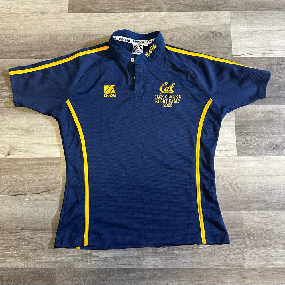 Kooga Rugby Jersey Polo Shirt Men Medium Pullover Embroidered Cal State Vintage